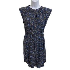 LOFT Petite Floral Button Front Sleeveless Midi Dress Boho Whimsical‎ Peasant SP